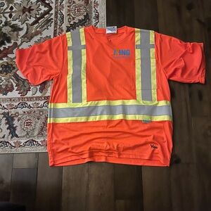 Viking Men's High-Visibility Orange Tee with Yellow Accents